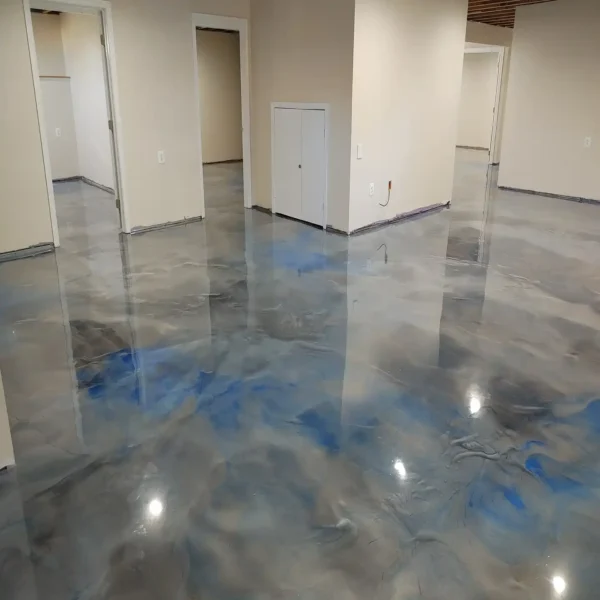 Rossi Decorative Concrete & Epoxy Basement Metallic Epoxy Floor