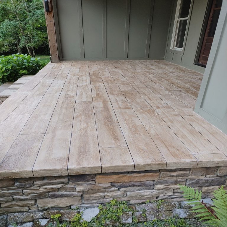 Rossi Decorative Concrete & Epoxy Front Porch Wood Look Concrete