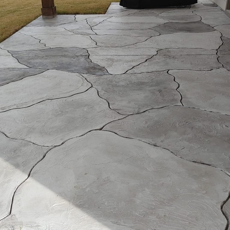 Rossi Decorative Concrete & Epoxy Back Patio Aged Stone Look Concrete