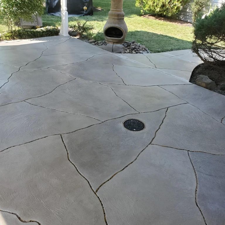 Rossi Decorative Concrete & Epoxy Back Patio Stone Look Concrete